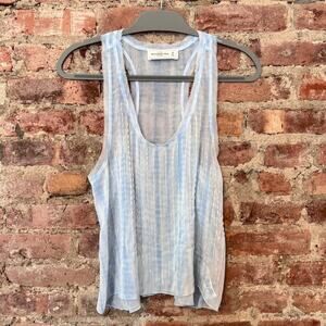 Abercrombie A&F Sheer Blue Tie Dye Bead Embellished Tank Top Camisol
